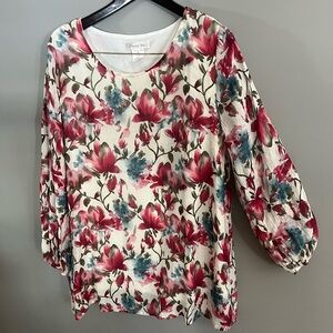 Boho Floral Scoop neck Pullover Tunic Top Paisley Vine Garden Party Mini Dress